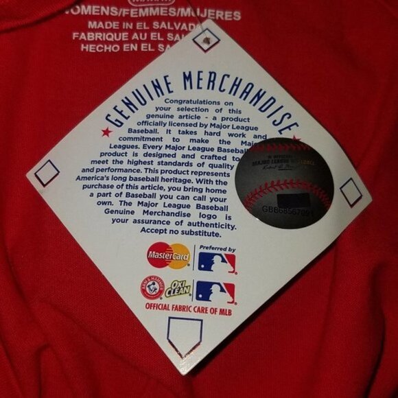 NWT Los Angeles Angels Women's Red V-neck Tee Size Medium Majestic MLB Baseball - Picture 8 of 9